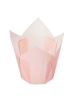 Restaurantware Restaurantware-Panificio Premium 4 oz Pink Paper Tulip Baking Cup: Paper Baking Cups Perfect for Muffins, Cupcakes or Mini Snacks - Greaseproof - Disposable and Recyclable - 200ct Box  - Image 2