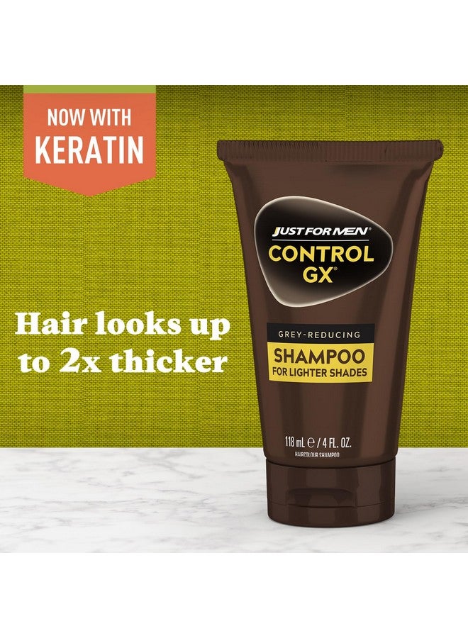 Just for Men Control GX Grey Reducing Shampoo for Lighter Shades of Hair, Blonde to Medium Brown, Gradual Hair Color with Keratin, 4 Fl Oz - Pack of 3 (Packaging May Vary) - Image 4