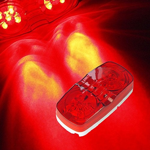 NEW SUN 5 Pcs Trailer RV Marker LED Light, Bullseye/Tiger Eye/Double Bubble Clearance Light,10 Red LEDs, 12V 4x2 Rectangular LED Side Marker Light Indicators Surface Mount, Camper, Trucks, Rvs - Image 2
