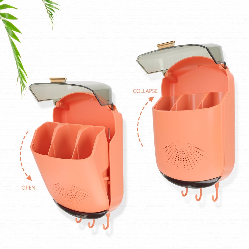 Wall-mounted Chopsticks Cage Household Chopsticks Spoon And Fork Drain Storage Holder - Image 2