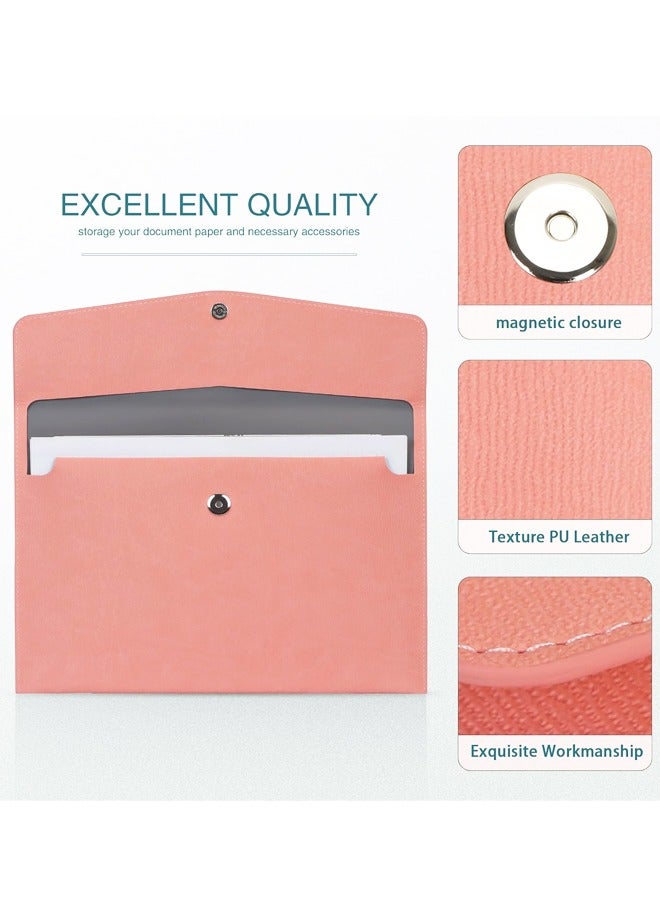 2 PCS File Folder, PU Leather A4 Document Holder File Organizer with Magnetic Snap Closure for Home School Office Stationery - Image 4