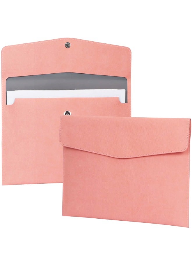2 PCS File Folder, PU Leather A4 Document Holder File Organizer with Magnetic Snap Closure for Home School Office Stationery - Image 1