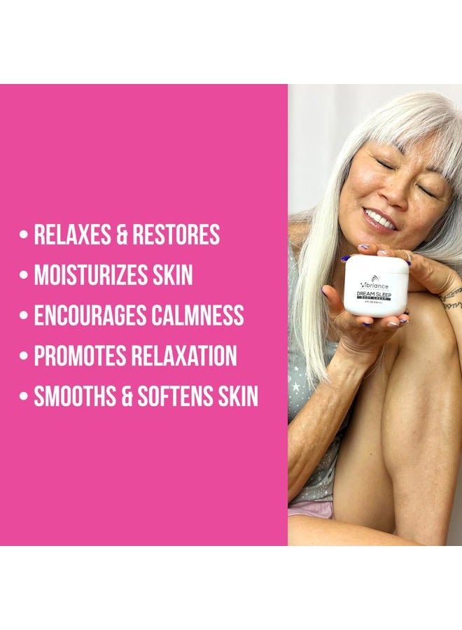 Vibriance Dream Sleep Body Cream, 4 fl oz - Fluffy Full Moisturizer for Dry Skin, Relaxation and Rejuvenation with Therapeutic Ingredients, Soothing Vanilla Aromatics - Image 3