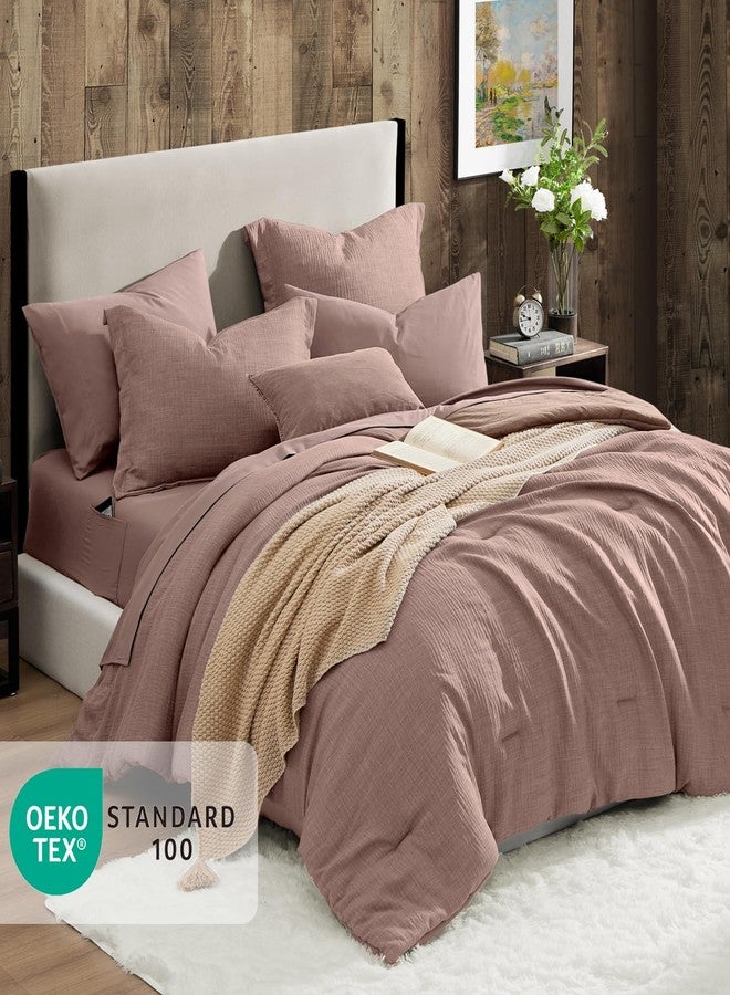 Geniospin Queen Comforter Set 7 PCS (Misty Rose, 90 X 90 Inches) - Image 2