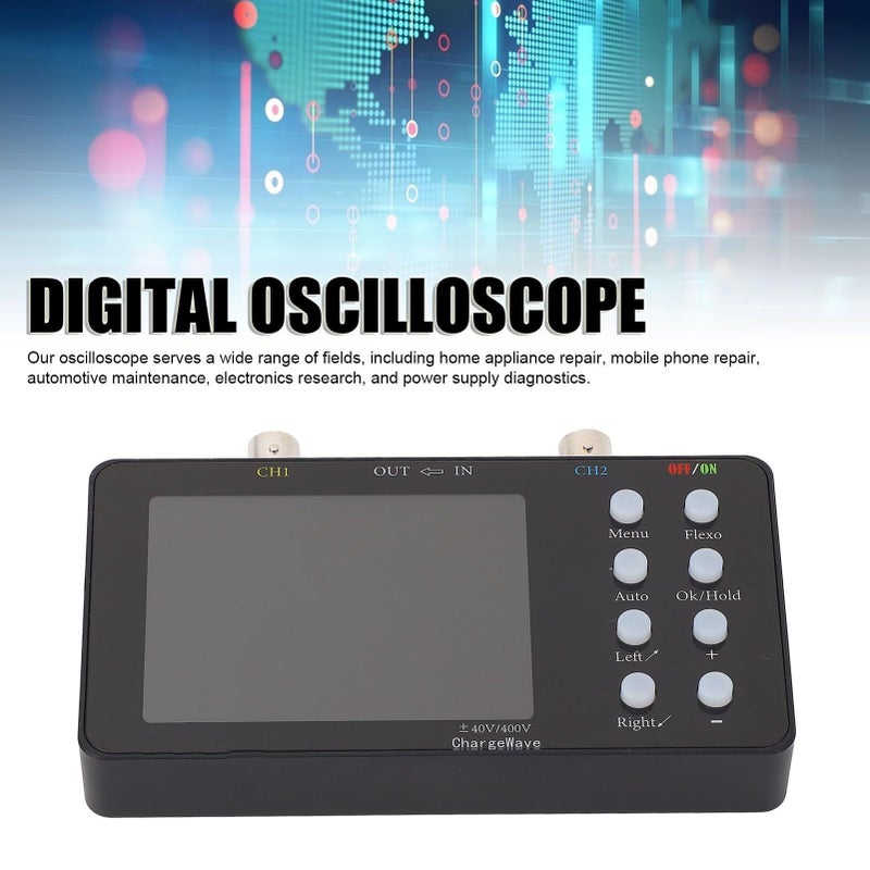 راسم الذبذبات الرقمي المحمول باليد مع شاشة LCD 5 فولت لصيانة السيارات والإلكترونيات - Image 4