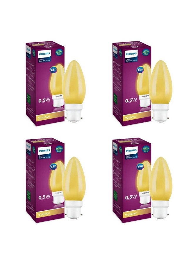 Philips LED Deco Yellow 0.5W Glass Candle (Pack of 4) - Image 1