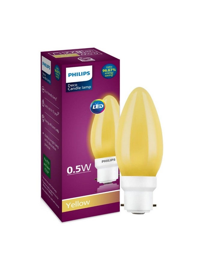 Philips LED Deco Yellow 0.5W Glass Candle (Pack of 4) - Image 2