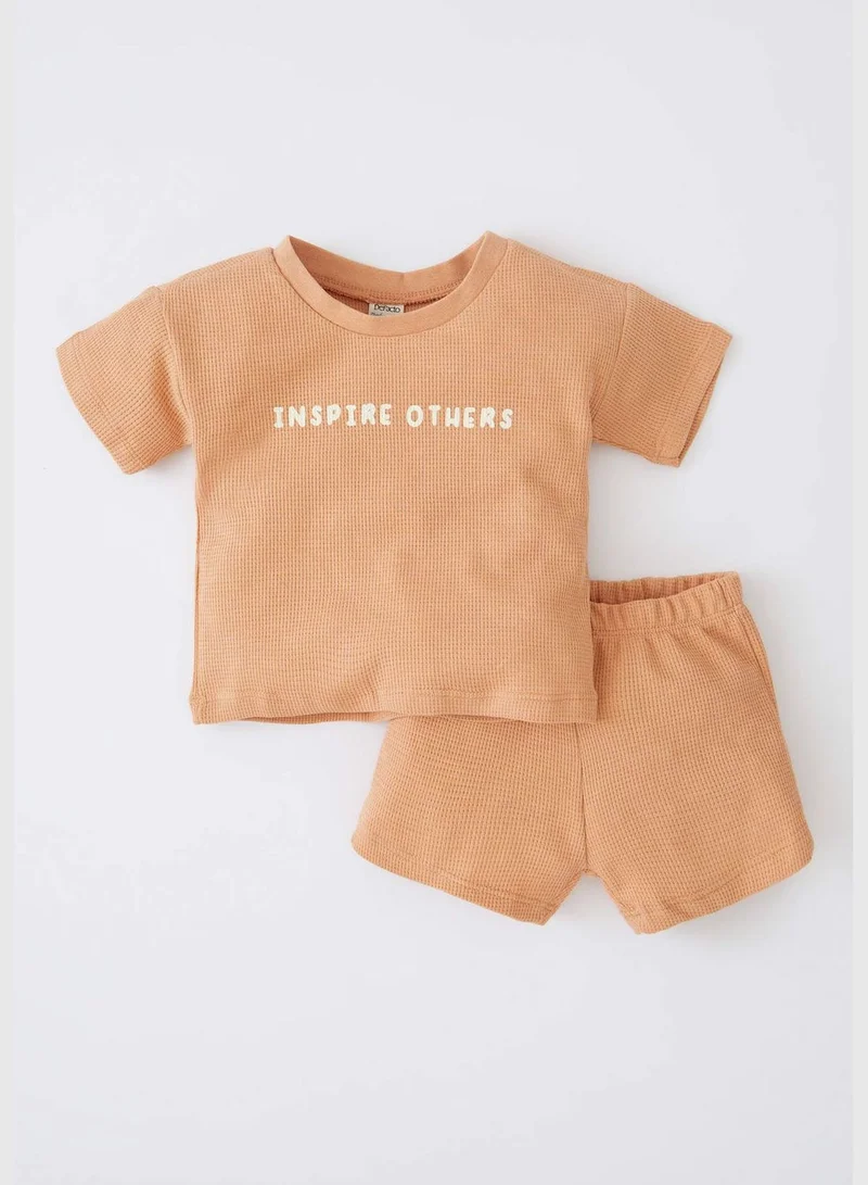 DeFacto 2 Pack BabyBoy Regular Fit Bike Neck Short Sleeve Knitted Set