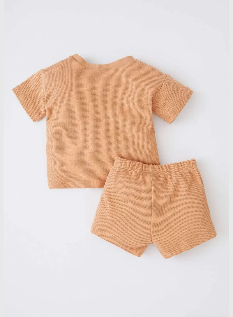 DeFacto 2 Pack BabyBoy Regular Fit Bike Neck Short Sleeve Knitted Set