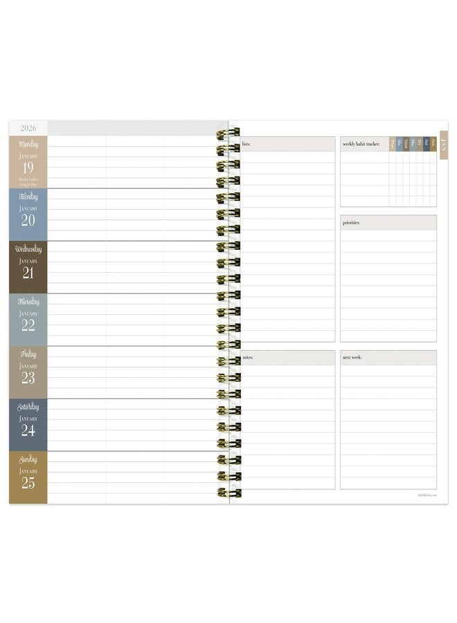 TF Publishing 2026 Garden Roses Medium Weekly Monthly Planner with 12-Month Calendar Grid, Notes, and Priorities Section - Weekly Schedule Planner with Habit Tracker and Stickers - 6.5in x 8in - Image 3