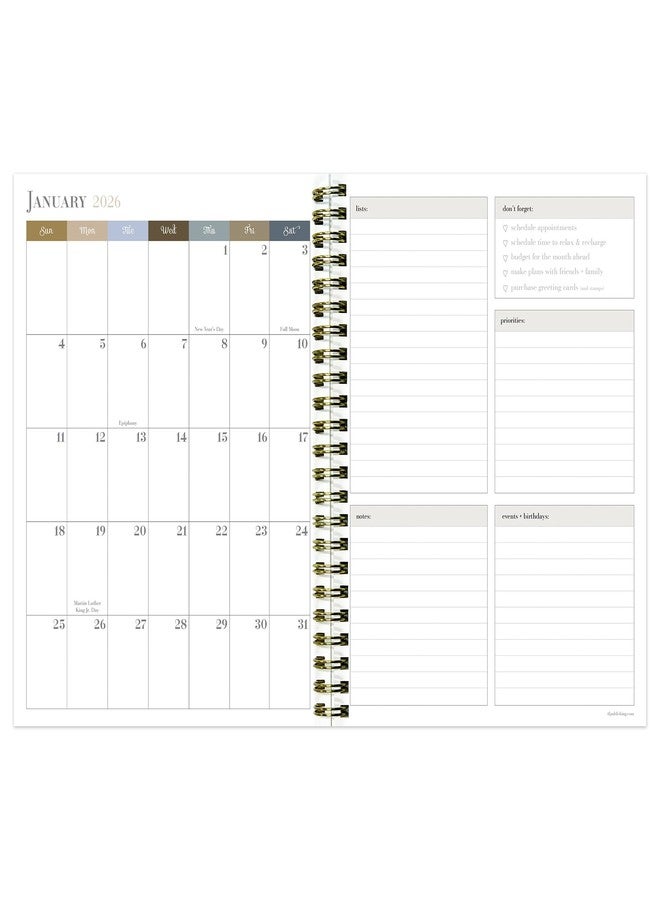 TF Publishing 2026 Garden Roses Medium Weekly Monthly Planner with 12-Month Calendar Grid, Notes, and Priorities Section - Weekly Schedule Planner with Habit Tracker and Stickers - 6.5in x 8in - Image 2