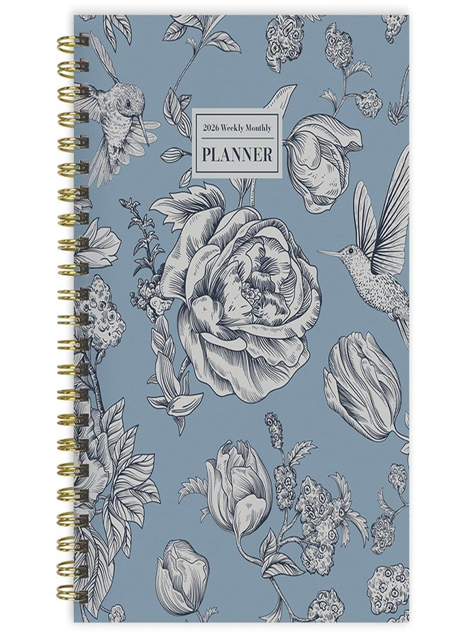 TF Publishing 2026 Garden Roses Medium Weekly Monthly Planner with 12-Month Calendar Grid, Notes, and Priorities Section - Weekly Schedule Planner with Habit Tracker and Stickers - 6.5in x 8in - Image 1