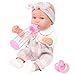 Ecore Fun 12 Baby Doll and Clothes Accessories Playset  6 Pcs 12 Inch Doll with Pink Romper Outfit Headband Socks Pacifier Bottle  Gift Ready in Box - Image 2
