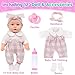 Ecore Fun 12 Baby Doll and Clothes Accessories Playset  6 Pcs 12 Inch Doll with Pink Romper Outfit Headband Socks Pacifier Bottle  Gift Ready in Box - Image 4