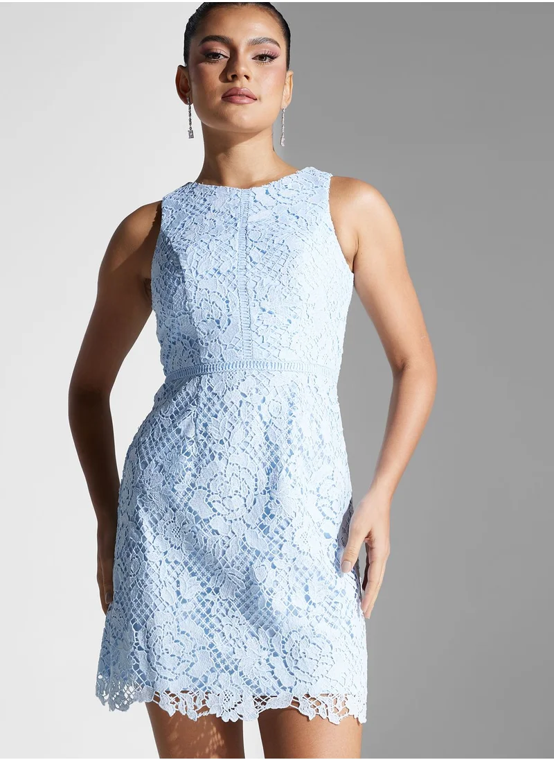 Chi-Chi London Lace Zip Detail Dress