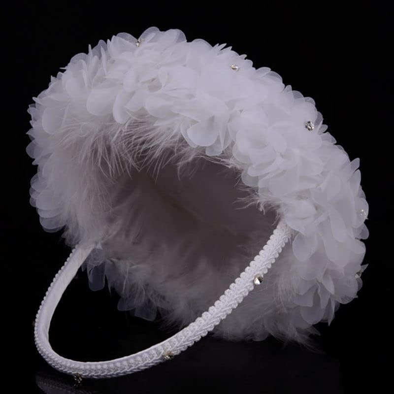 Yuudar 2PCS Wedding Flower Girl Baskets,Cute Handle Flower Girl Basket White Flower Basket for Wedding Decoration (Lace) - Image 3