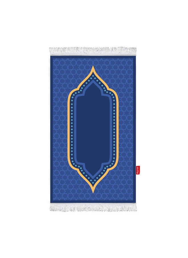 ريكراك سجاده صلاة مبطنه فايبر مطبوعه-أزرق  - Image 1