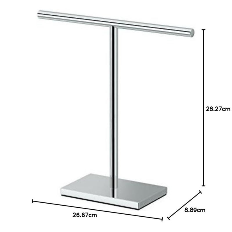 1444C, Modern Rectangle Base Freestanding Countertop Towel Holder, / 10.50"W x 11.13"H T-Shape Style Countertop Hand Towel Holder for Bathroom, Kitchen/Fingertip Towel Rack - Image 5