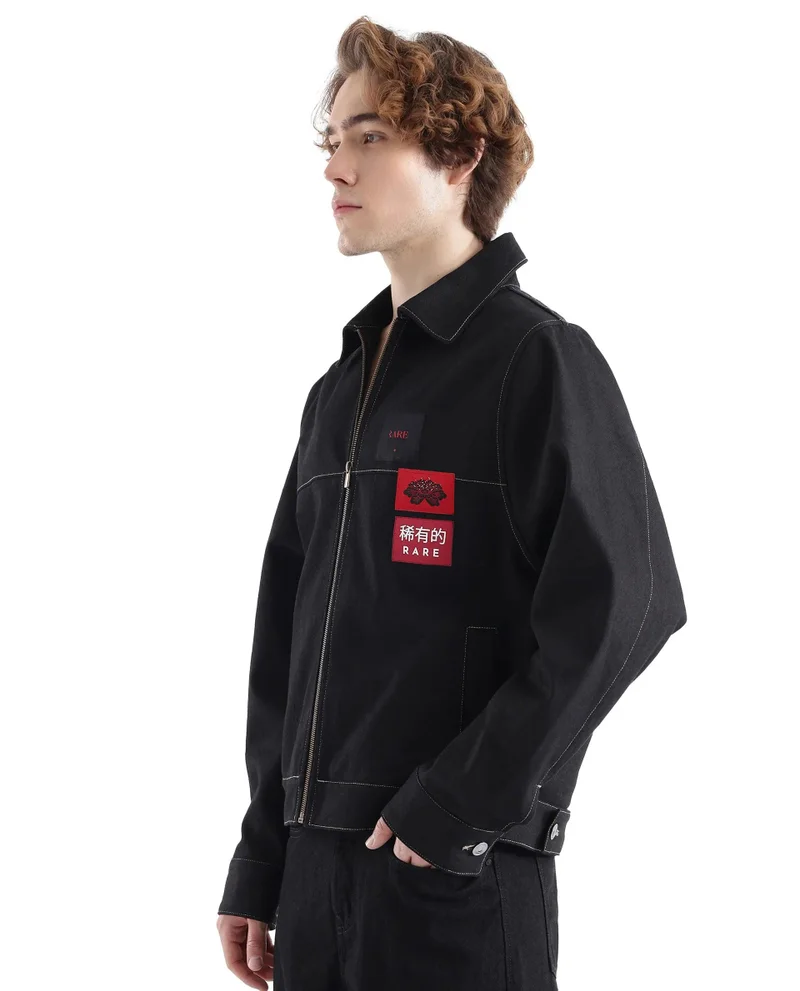 Rare Rabbit Men's Label Detailed Zipper Jacket