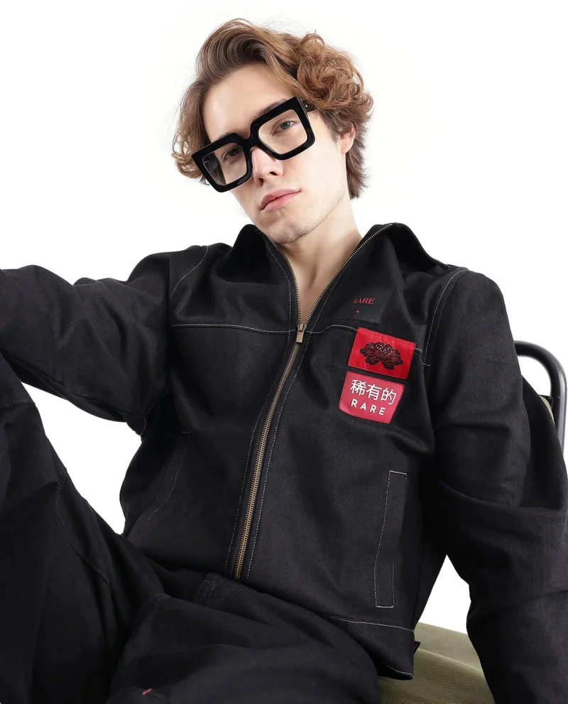 Rare Rabbit Men's Label Detailed Zipper Jacket
