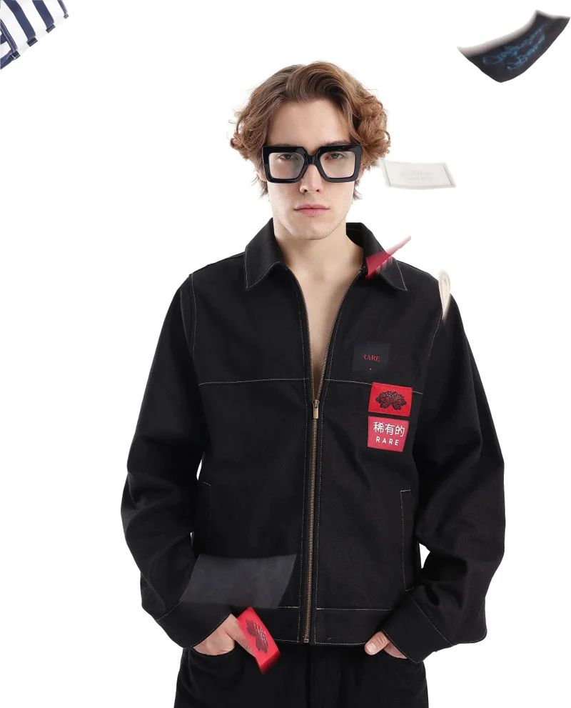 Rare Rabbit Men's Label Detailed Zipper Jacket