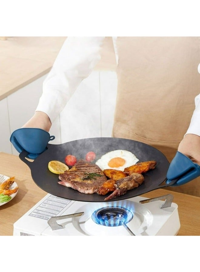 Non-stick round Korean BBQ grill pan, versatile household grill pan for cooking meat, chicken, vegetables, and seafood, with a non-stick surface and easy to clean. Suitable for home, camping, and indoor and outdoor kitchens. 36 cm. - Image 5