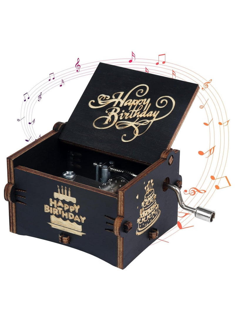 Oasisgalore Birthday Music Box Black,Wooden Engraved Musical Boxes - Gifts for Lover  - Image 5