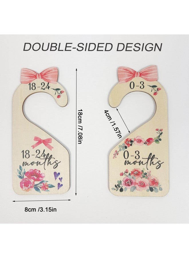 LLUFO Baby Closet Dividers 8pcs Double-Sided Baby Clothes Dividers for Closet Wooden Nursery Decor for Gilrs Wardrobe-Ideal Baby Size Closet Organizer - Image 2