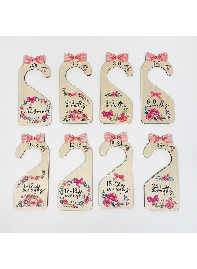 LLUFO Baby Closet Dividers 8pcs Double-Sided Baby Clothes Dividers for Closet Wooden Nursery Decor for Gilrs Wardrobe-Ideal Baby Size Closet Organizer - Image 3