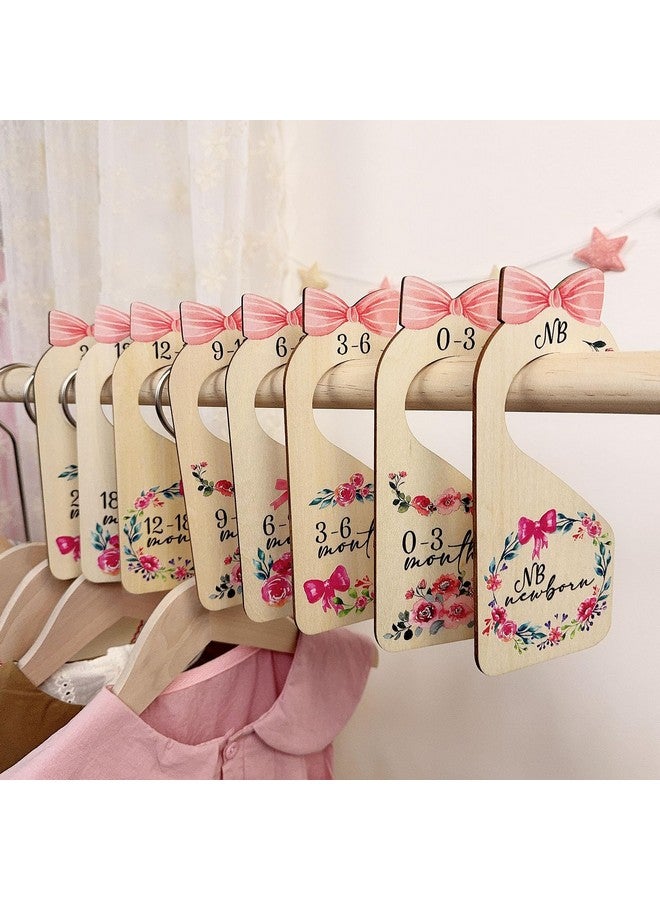 LLUFO Baby Closet Dividers 8pcs Double-Sided Baby Clothes Dividers for Closet Wooden Nursery Decor for Gilrs Wardrobe-Ideal Baby Size Closet Organizer - Image 1