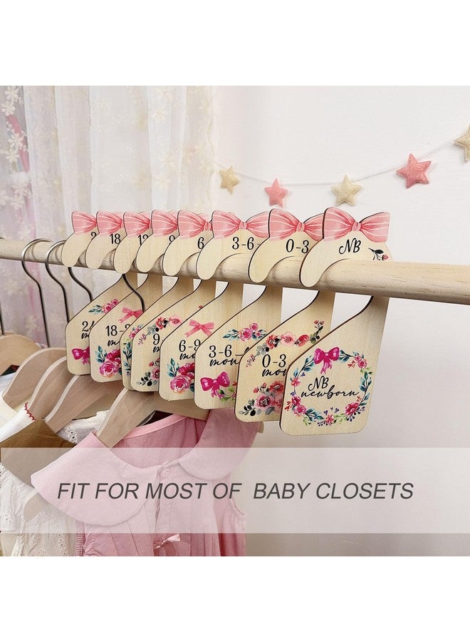 LLUFO Baby Closet Dividers 8pcs Double-Sided Baby Clothes Dividers for Closet Wooden Nursery Decor for Gilrs Wardrobe-Ideal Baby Size Closet Organizer - Image 4