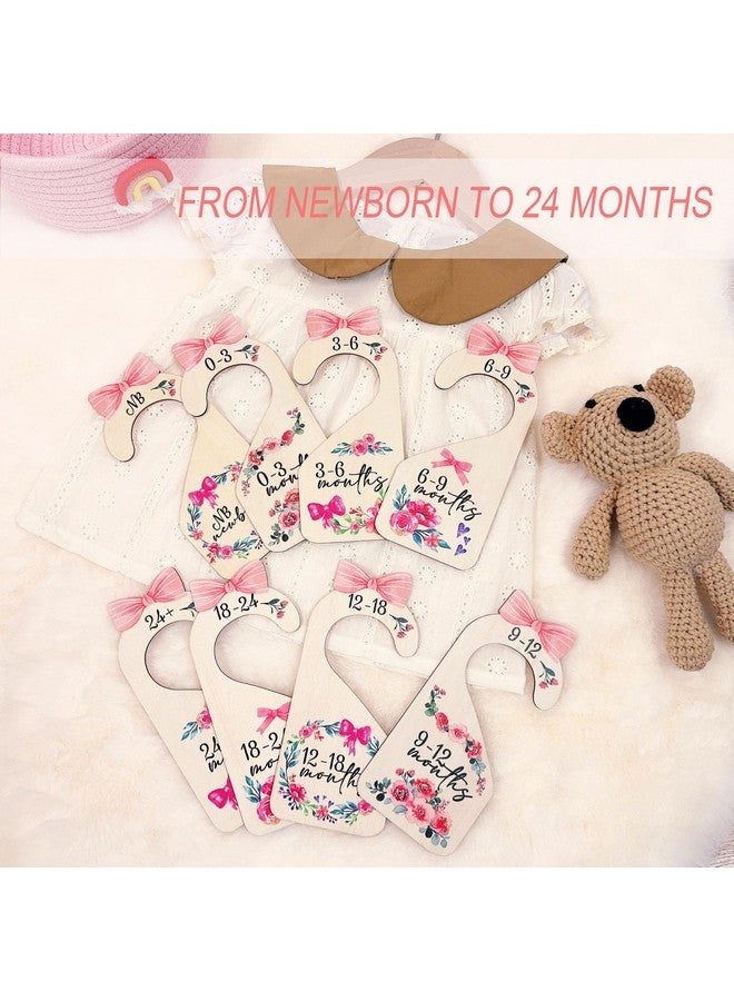 LLUFO Baby Closet Dividers 8pcs Double-Sided Baby Clothes Dividers for Closet Wooden Nursery Decor for Gilrs Wardrobe-Ideal Baby Size Closet Organizer - Image 5