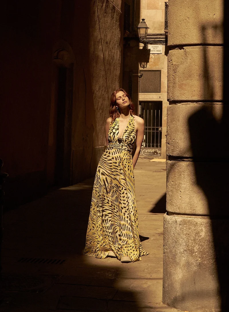 Nocturne Halter Maxi Dress