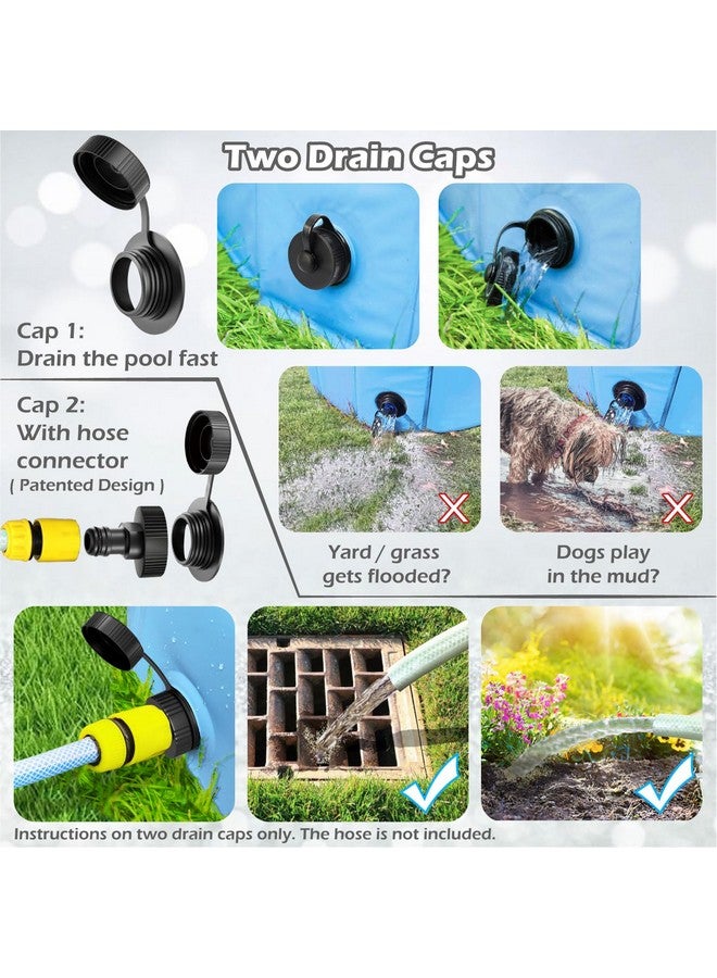 Jasonwell Foldable Dog Pet Bath Pool Collapsible Dog Pet Pool Bathing Tub Kiddie Pool Doggie Wading Pool for Puppy Small Medium Large Dogs Cats and Kids 39.5" Blue - Image 2