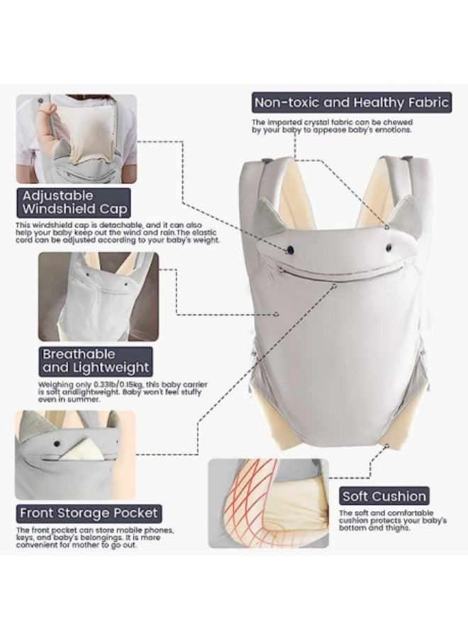 Baby Carrier Newborn to Toddler with Pocket, 4-in-1 Easy to Wear Ergonomic Adjustable Breathable Carrier Slings