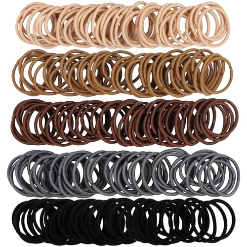 WillingTee 200PCS Small Hair TiesNo Crease Baby Hair TiesElastic Hair Ponytail Holder Hair Accessories for Baby Girls Infants Toddlers KidsNeutral Color - Image 1