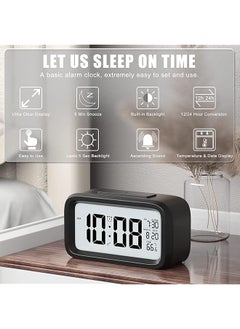 Necomi Creative Nightlight Smart Light Led Alarm Clock Bedside Desk Table Electronic Clock Battery Operated Mute Luminous Alarm Clock，Auto Night Mode With Adjustable Light For Kids Students  - Image 2