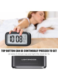 Necomi Creative Nightlight Smart Light Led Alarm Clock Bedside Desk Table Electronic Clock Battery Operated Mute Luminous Alarm Clock，Auto Night Mode With Adjustable Light For Kids Students  - Image 3