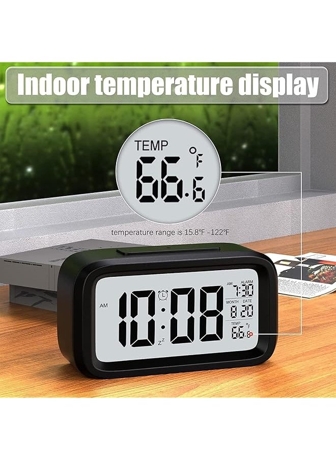 Necomi - Creative Nightlight Smart Light Led Alarm Clock Bedside Desk Table Electronic Clock Battery Operated Mute Luminous Alarm Clock，Auto Night Mode With Adjustable Light For Kids Students - Image 1