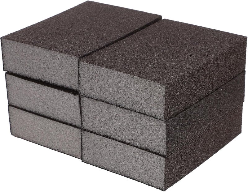 6pcs Low-Density 120# Grit Sanding Sponges Set Flexible Woodworking Sanding Blocks for Polishing and Grinding Multi-Purpose Hand Tools for Wood and Craft Finishing - Image 1