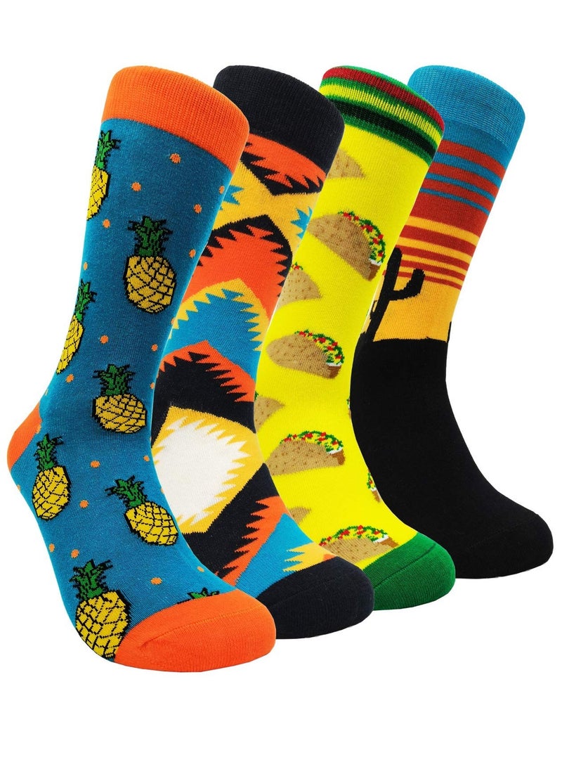KASTWAVE Funny Mens Colorful Dress Socks - Fun Novelty Patterned Cotton Crazy Design Socks - Image 1