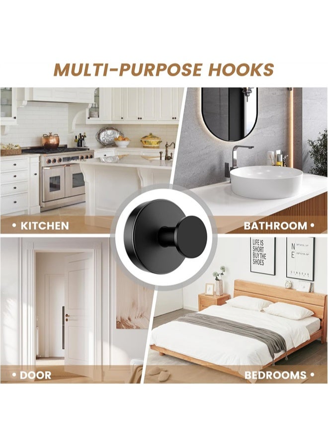 HOMESTAR 4 Pcs Suction Cup Hooks for Shower, Bathroom, Kitchen, Glass Door, Mirror, Tile, Towel, Coat, Bath Robe Hook Holder, Black - Image 3