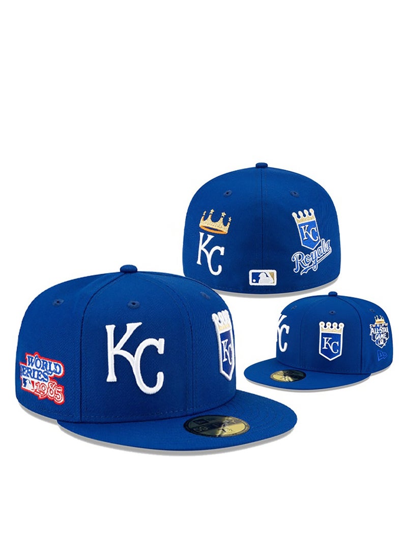 NEW ERA AA Quality Kansas City Royals Blue Fitted Hat - Classic KC Logos-63.5cm 