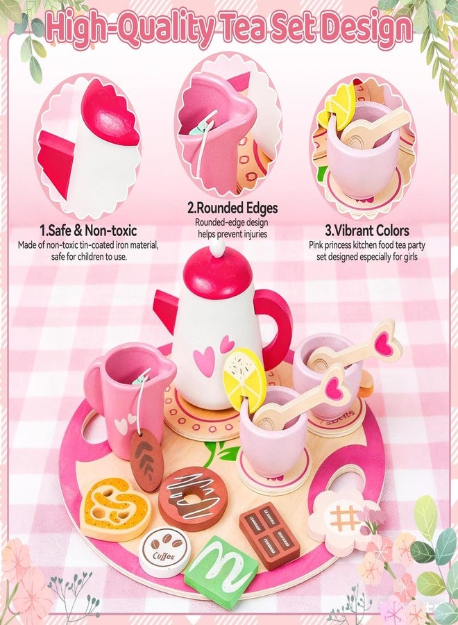 CLTTCLLCT Tea Party Set for Little Girls, Princess Tea Time Toys with Play Food & 2 Dolls Dress up Set, Pretend Kids Kitchen Playset for Girl Toddler Age 3-8 Birthday Gifts - Image 3