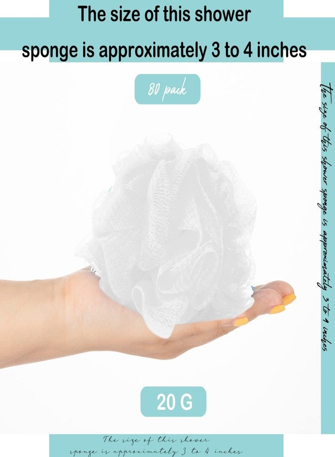 Chengu 80 Pcs Loofah Bulk Sponge Bath Sponges for Shower Bath, Travel, Baby, Women, Men, 20g (White - Image 2
