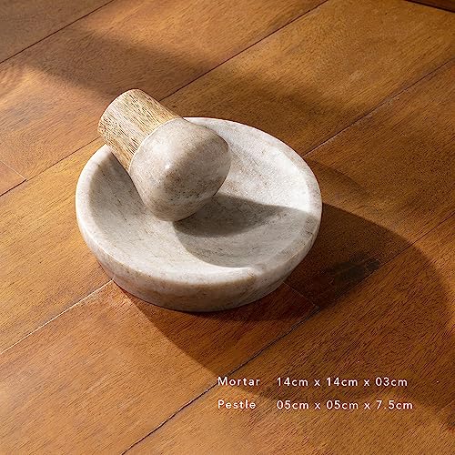 Ellementry Swirl and Grind Mortar and Pestle Set, Khalbatta Stone, Imam Dasta, Okhli Masher, Kharal, Kundi Sota, Natural &Traditional Spice Grinder for Kitchen, Khal Batta Musal for Spices & Herbs - Image 4