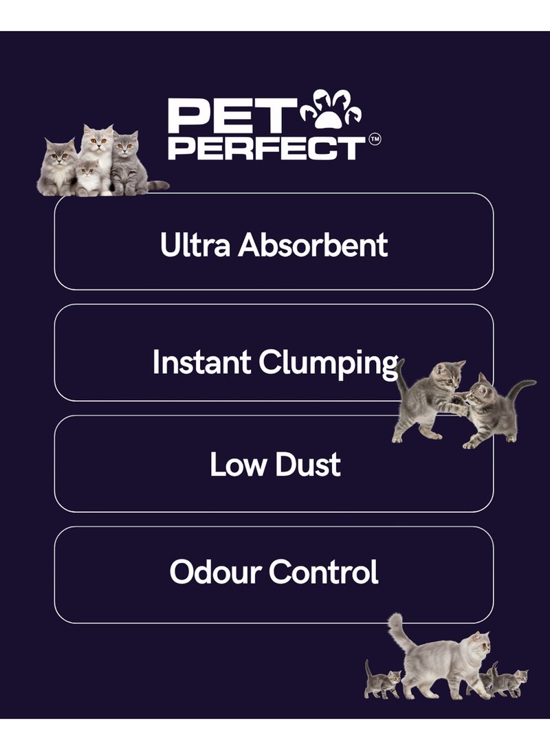 PET PERFECT Premium Clumping Super White Bentonite Cat Litter 25L (20KG) - Lavender - Image 3