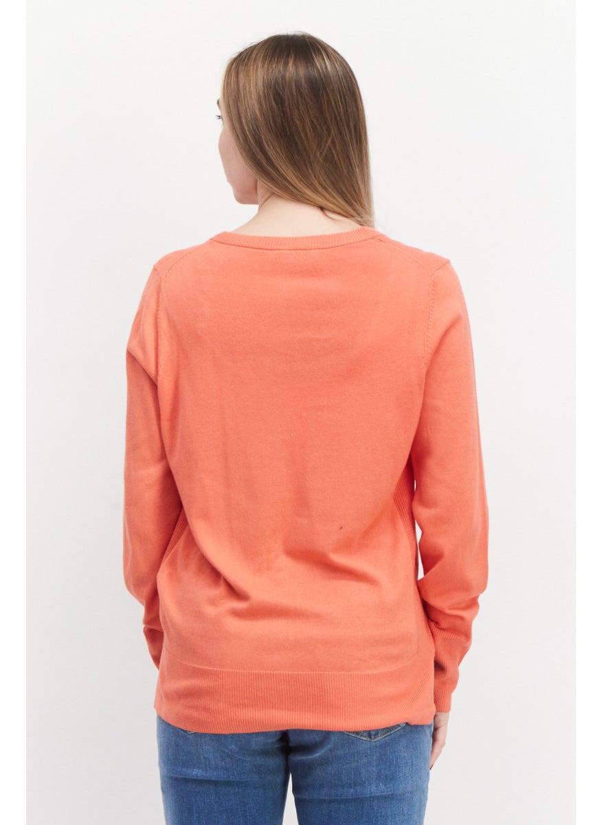 ESPRIT Women V Neck Knitted Cardigan, Pale Red  - Image 3