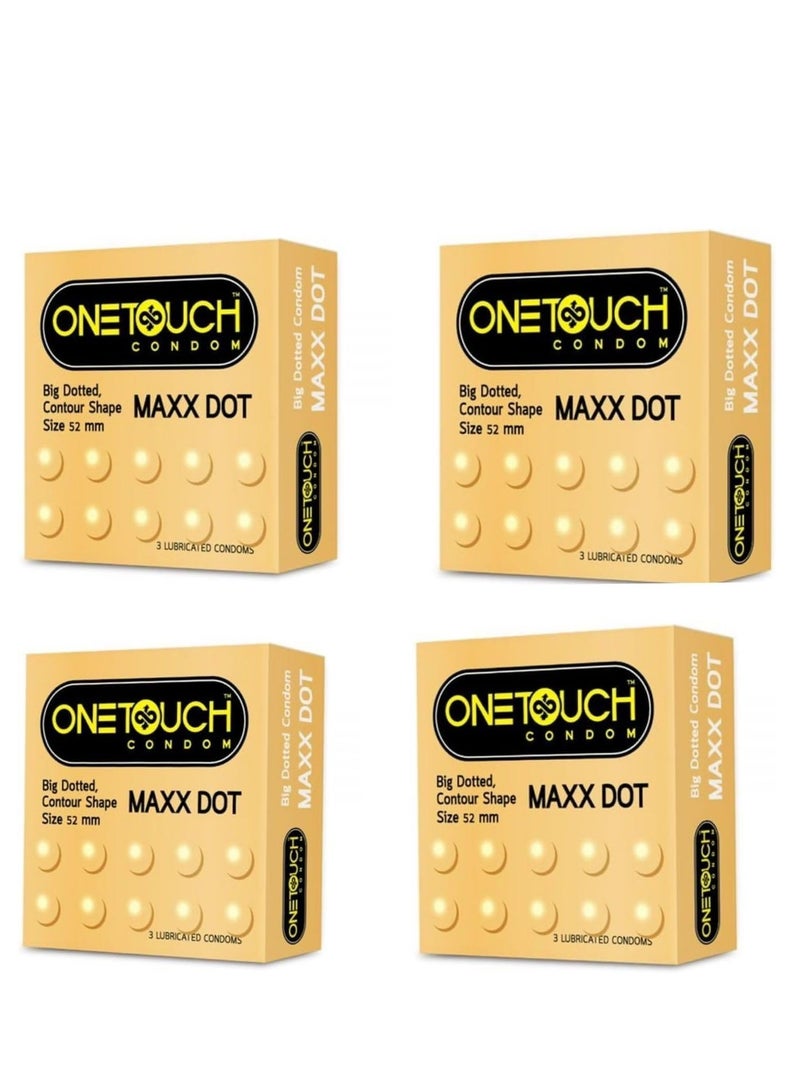 ون تاتش منقط كبير من ون تاتش ماكس دوت مقاس 52 ملم، 4 عبوات - 3 قطع لكل واحدة. - Image 1