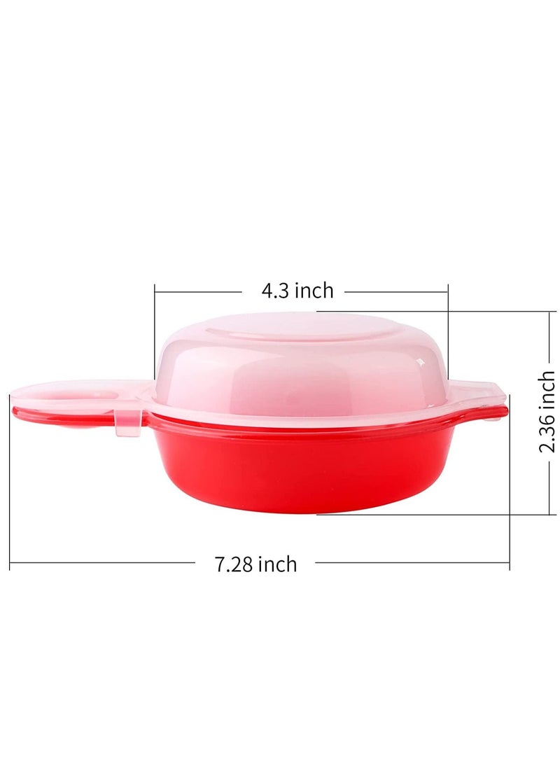 Microwave Egg Cooker, 1 Minute Fast Hamburg Omelet Maker Kitchen Cooking Tool 2 sets (Red) - Image 5